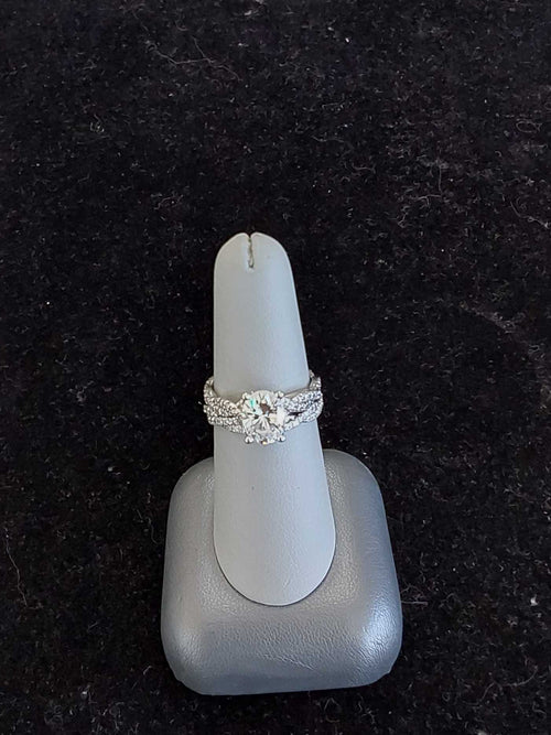 Ring - Wedding Set - White Gold 14k (.585) 5.6 grams Size 7