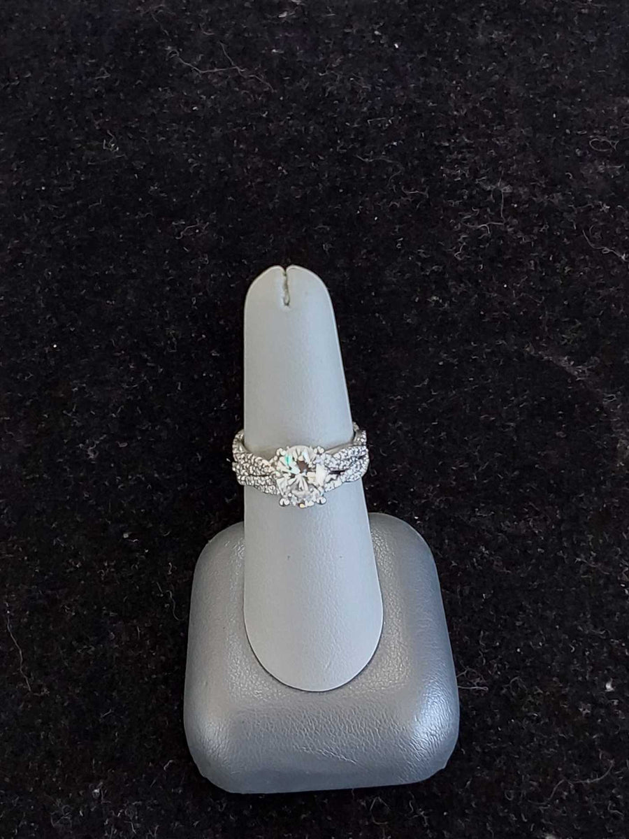Ring - Wedding Set - White Gold 14k (.585) 5.6 grams Size 7