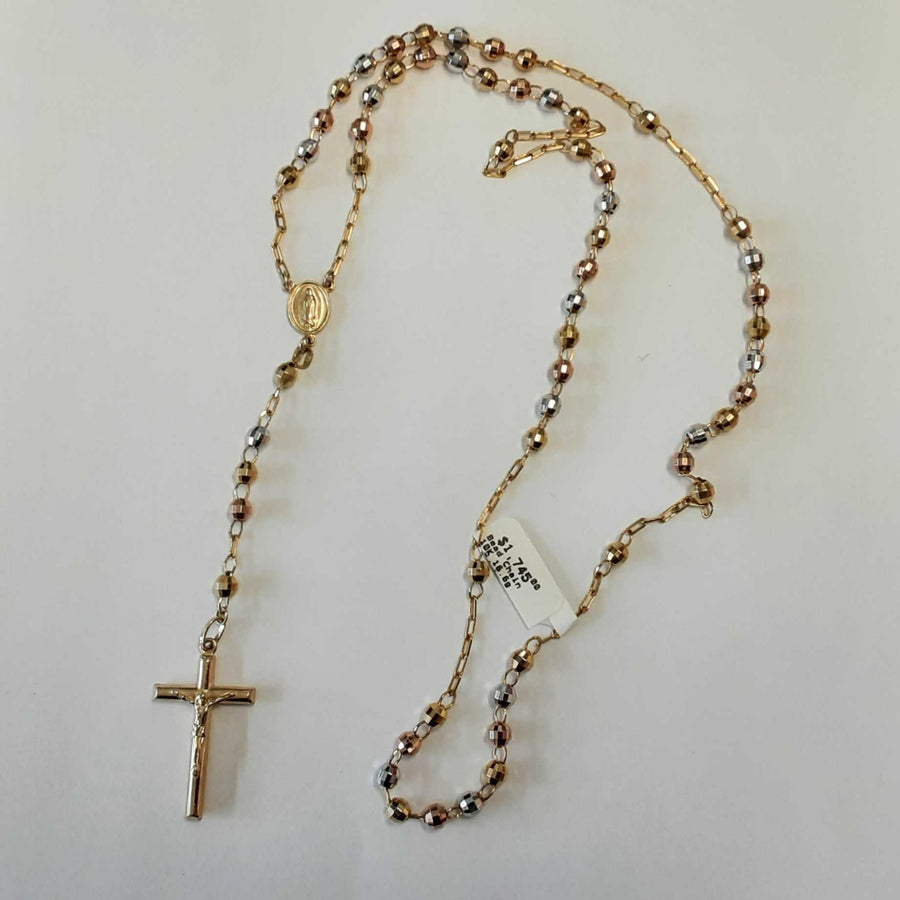 Bead Chain - Tricolor Gold 10k (.417) 16.6 grams 26 inch