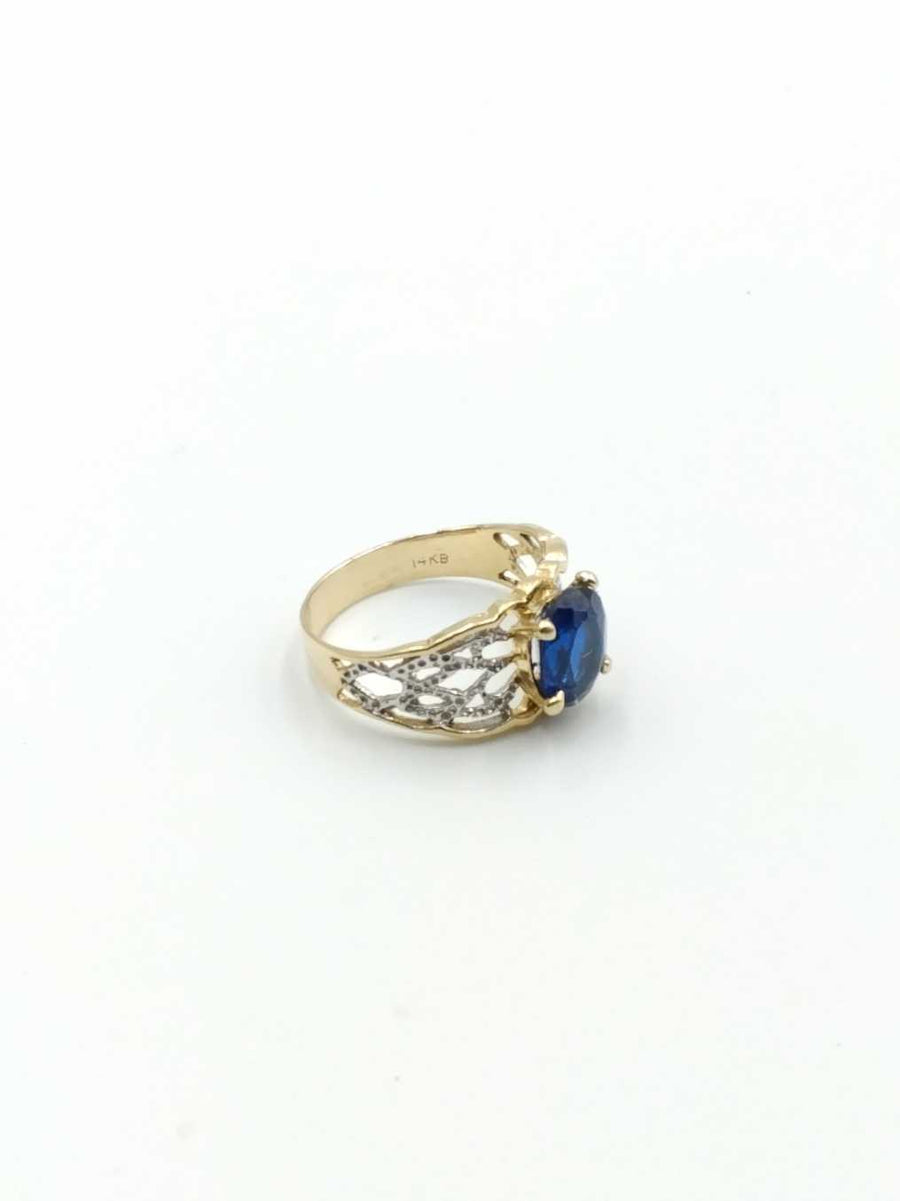 Women's Ring - Solitaire - Yellow Gold 14k (.585) 3.3 grams Size 7