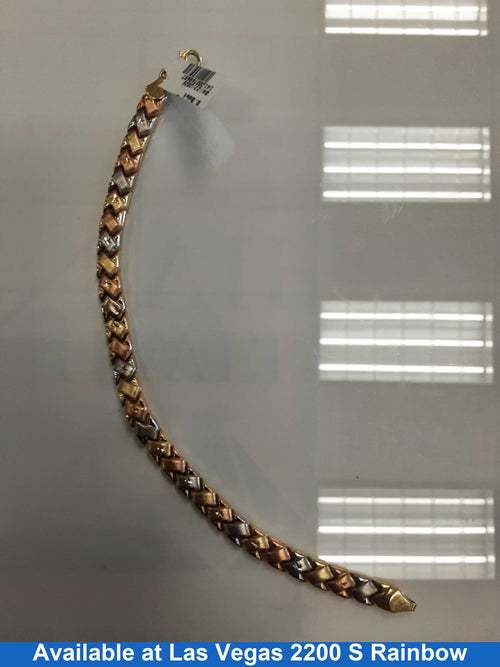Bracelet - Tricolor Gold 14k (.585) 6.7 grams 10 inch