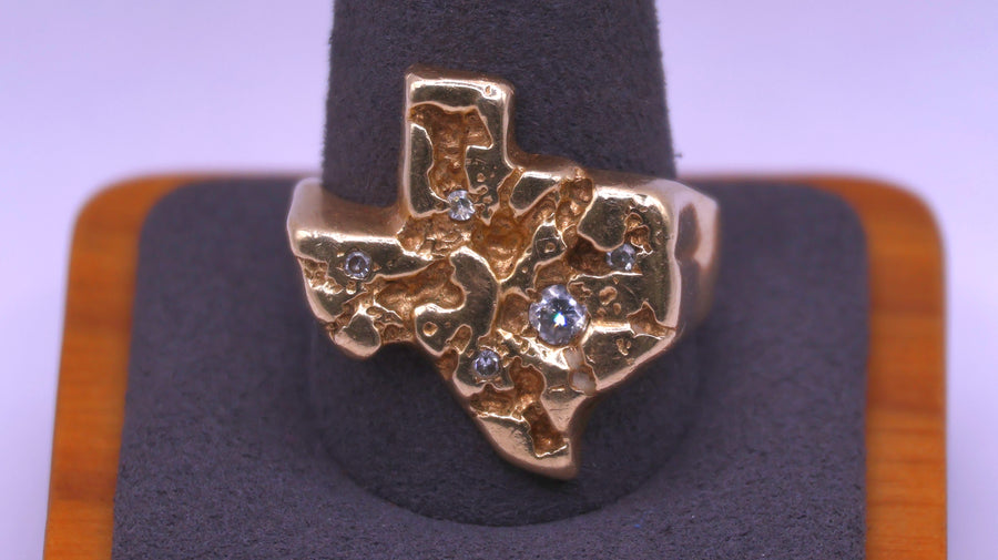 Texas Ring - Yellow Gold 10k (.417) 13.4 Grams Size 12
