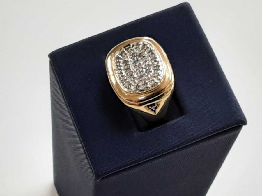 Men's Diamond Ring - Yellow Gold 10k Size 7