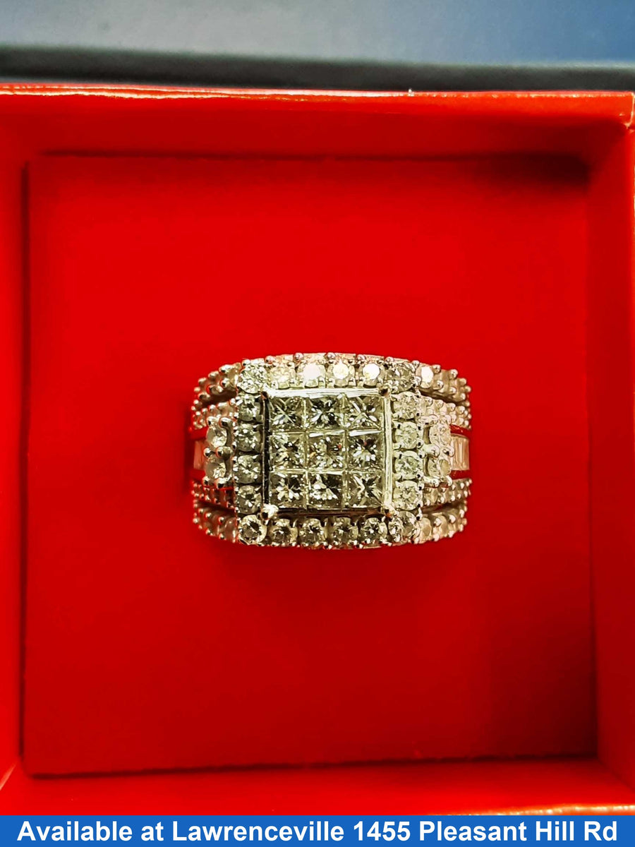 Ring - Engagement Set - White Gold 14k (.585) 7.7 grams Size 5