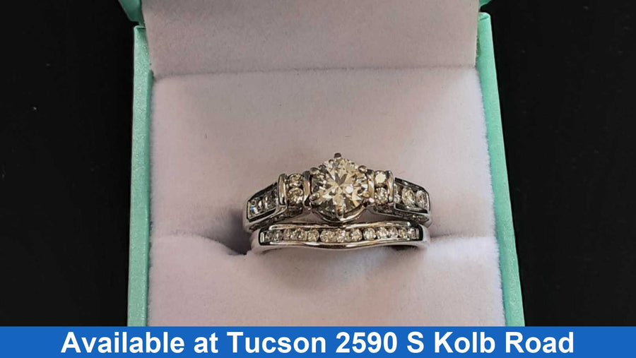 Ring - Engagement Set - White Gold 14k (.585) 6.4 grams Size 7