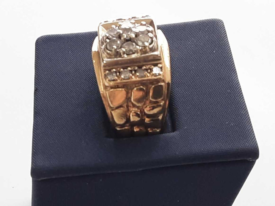 Men's Ring - Yellow Gold 10k (.417) 11.2 grams Size 11.5