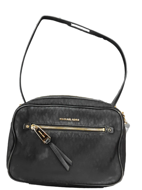 Michael Kors Monogram Nylon Polly Zip Black Purse / Handbag