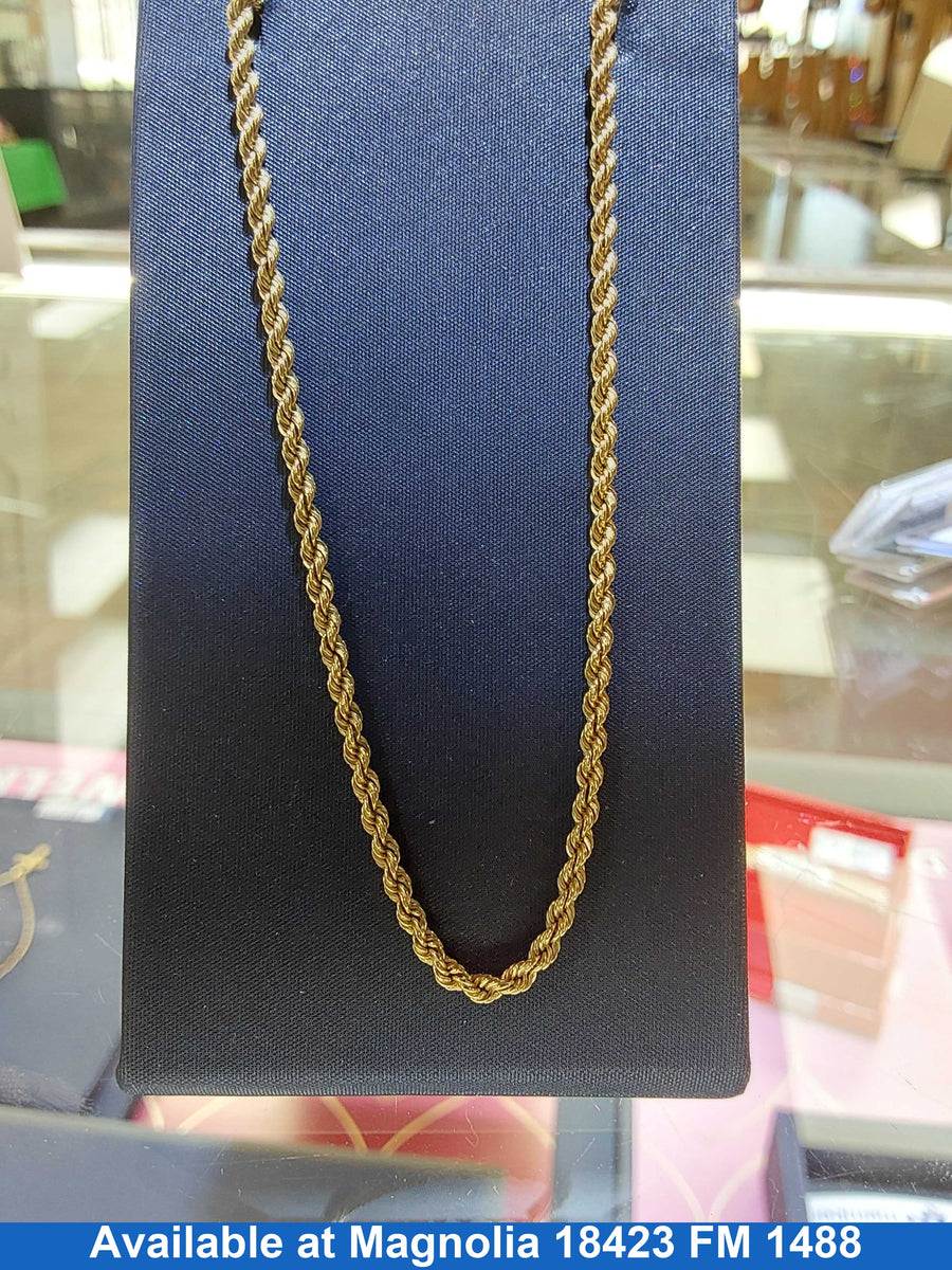 Rope Chain - Yellow Gold 14k (.585) 9.5 grams 18 inch