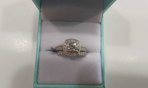 Ring - Engagement Set - White Gold 14k (.585) 5.9 grams Size 7