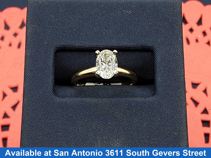 Women's Ring - Solitaire - Yellow Gold 14k (.585) 2.1 grams Size 7