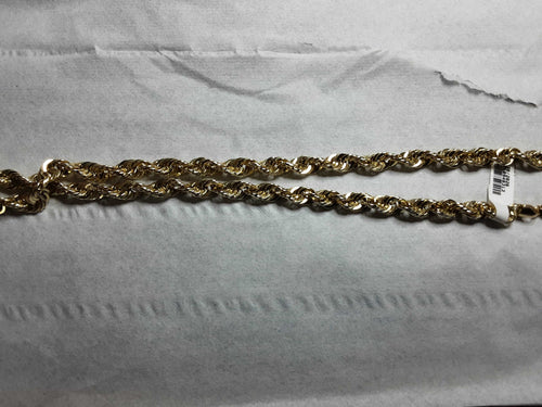 Rope Chain - Yellow Gold 10k (.417) 23.2 grams 24 inch