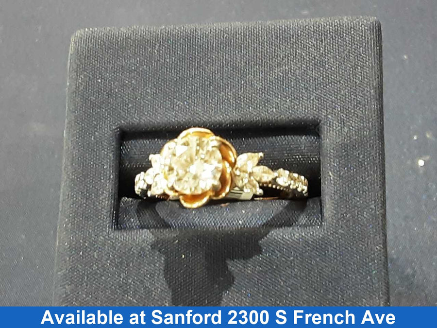 Ring - Engagement Set - Yellow Gold 14k (.585) 4.7 grams Size 7.5