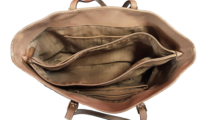 Michael Kors Jet Set Signature Logo Weekender Bag Brown Purse / Handbag