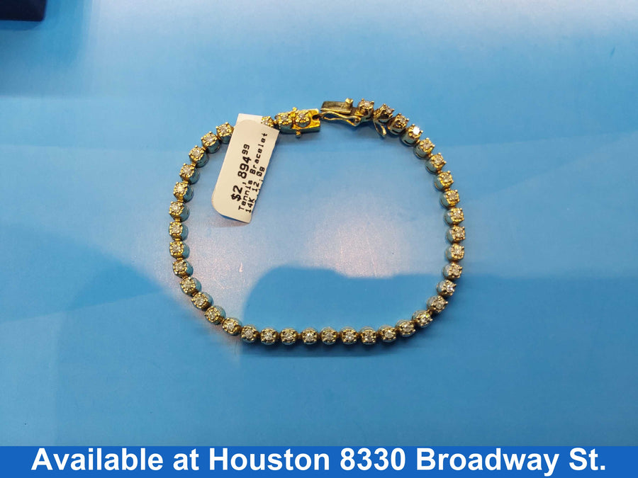 Tennis Bracelet - Yellow Gold 14k (.585) 12 grams 8 inch