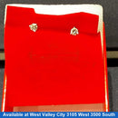 Double Stud Earrings White Gold 14k (.585) 0.5 grams