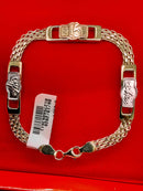 Tennis Bracelet - Tricolor Gold 14k (.585) 6.5 grams 8 inch