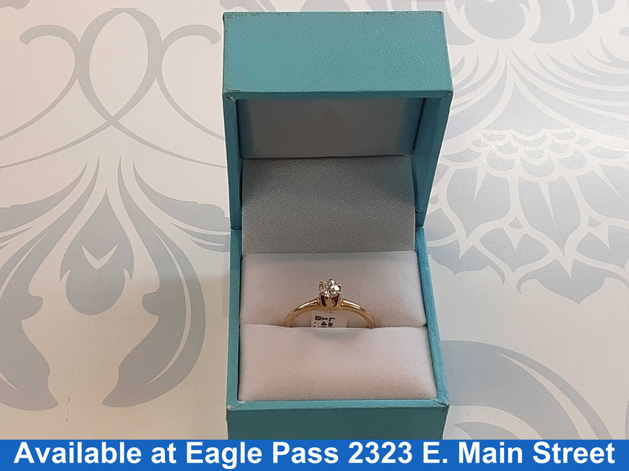 Women's Ring - Solitaire - Yellow Gold 14k (.585) 2.2 grams Size 6.5