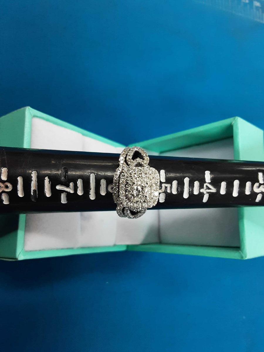 Ring - Wedding Set - White Gold 14k (.585) 4.6 grams Size 20