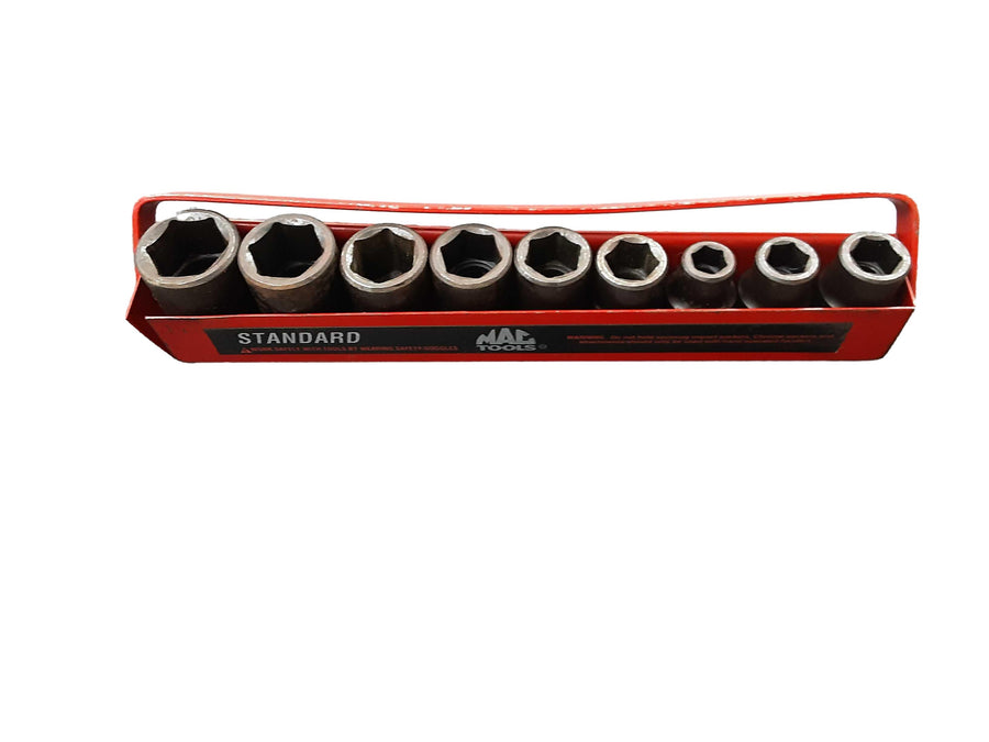 Mac Tools 9 Piece Standard Socket Set Black Socket