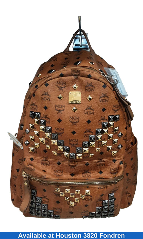 Mcm Monogram Leather Backpack Brown Purse / Handbag
