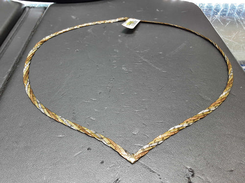 Herringbone Chain - Tricolor Gold 14k (.585) 9.8 grams 20 inch