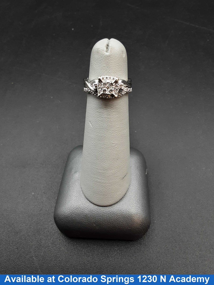 Ring - Engagement Set - White Gold 10k (.417) 3.8 grams Size 4