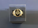 Men's Masonic Nugget Ring Yellow Gold 10k (.417) 8.1 Grams Size 13