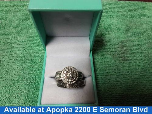 Ring - Engagement Set - White Gold 10k (.417) 8.1 grams Size 10