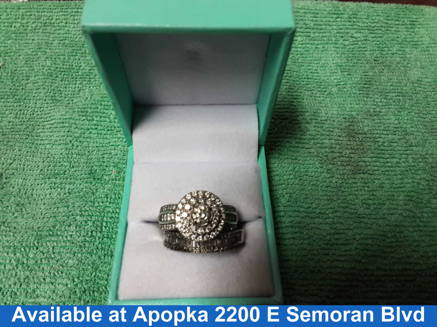 Ring - Engagement Set - White Gold 10k (.417) 8.1 grams Size 10
