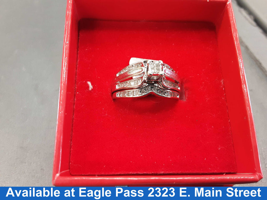 Ring - Engagement Set - White Gold 14k (.585) 3.5 grams Size 7