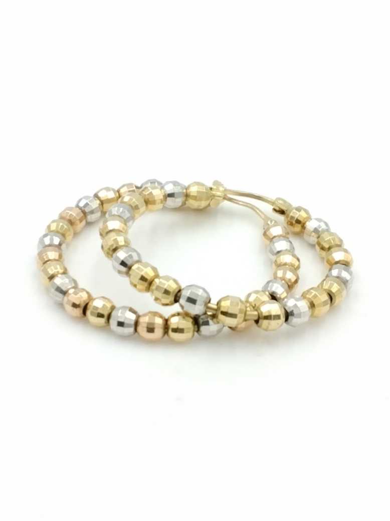 Bangle Earrings - Tricolor Gold 14k (.585) 7.7 grams