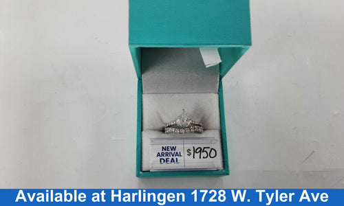 Ring - Wedding Set - White Gold 14k (.585) 4.8 grams Size 4.5