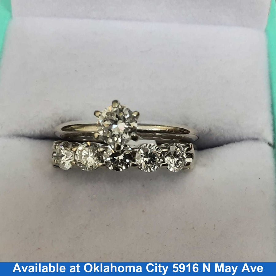 Ring - Engagement Set - White Gold 14k (.585) 6.2 grams Size 8