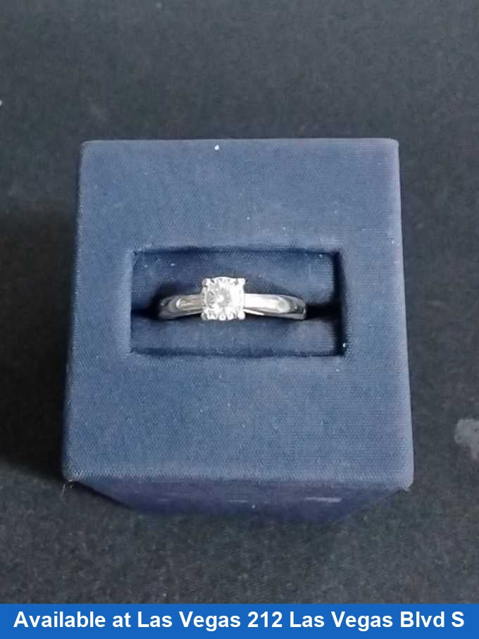 Women's Ring - Solitaire - White Gold 10k (.417) 2 grams Size 20