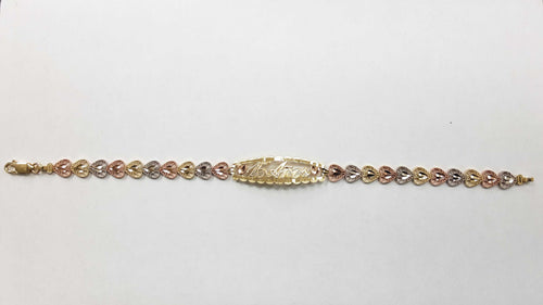 Bracelet - Tricolor Gold 10k (.417) 7.7 grams 8 inch