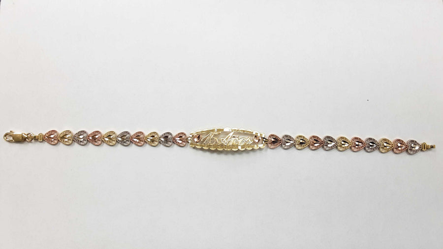 Bracelet - Tricolor Gold 10k (.417) 7.7 grams 8 inch