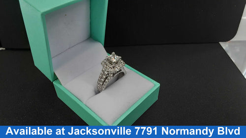 Ring - Wedding Set - White Gold 14k (.585) 8.8 grams Size 7