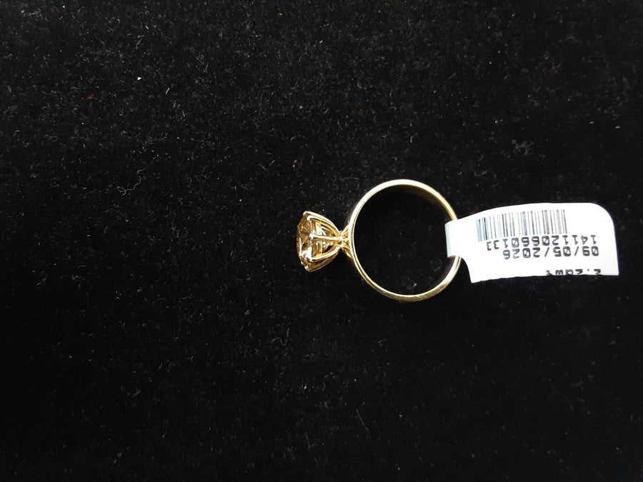 Women's Ring - Solitaire - Yellow Gold 14k (.585) 4.6 grams Size 20