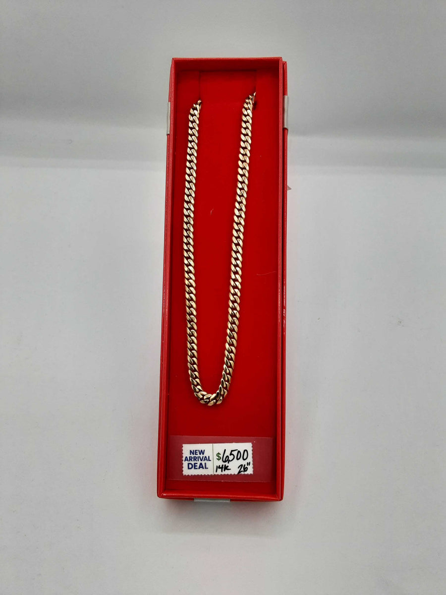 Cuban Link Chain - Yellow Gold 14k (.585) 53.9 grams 26 inch