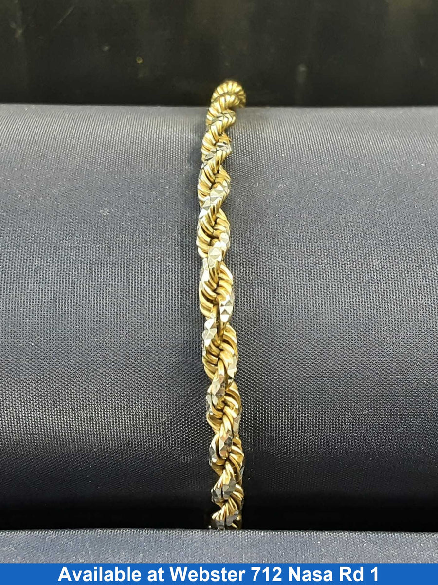 Rope Bracelet - Tricolor Gold 10k (.417) 11.2 grams 8 inch