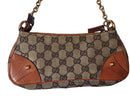 Gucci 120940 Studded Canvas Pochette Brown Purse / Handbag