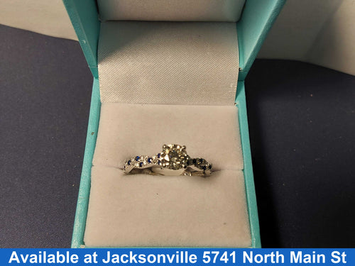 Ring - Engagement Set - White Gold 14k (.585) 4 grams Size 7.5