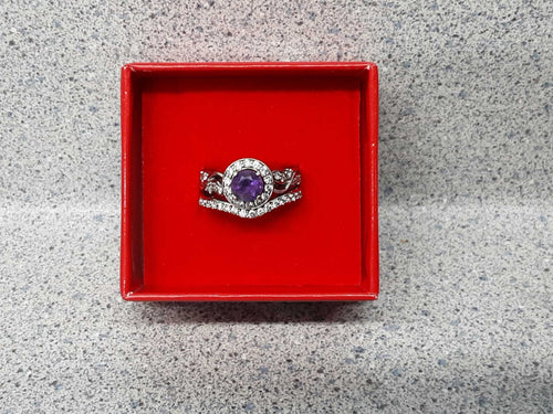 Ring - Wedding Set - White Gold 14k (.585) 7 grams Size 7