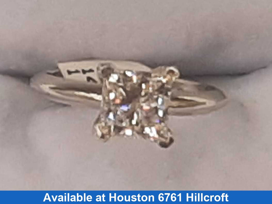 Women's Ring - Solitaire - White Gold 14k (.585) 2.4 grams Size 6.5