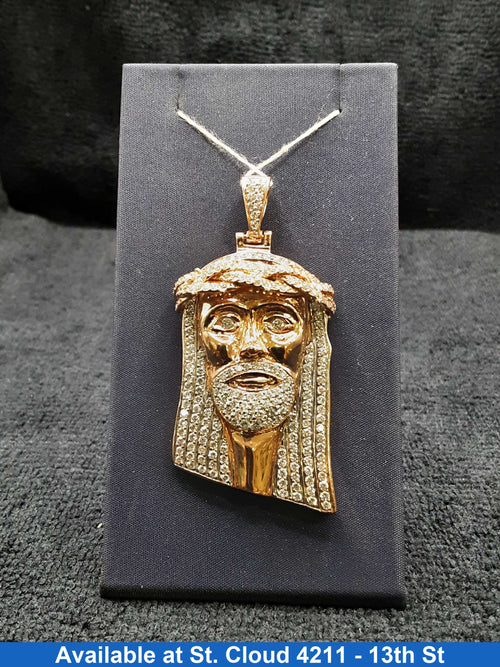 Rose Gold Jesus Face Pendant