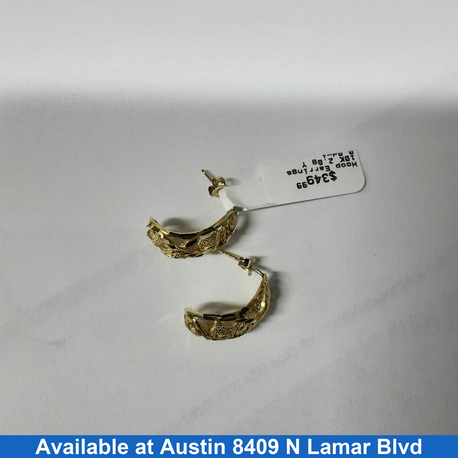 Hoop Earrings - Yellow Gold 10k (.417) 2.8 grams