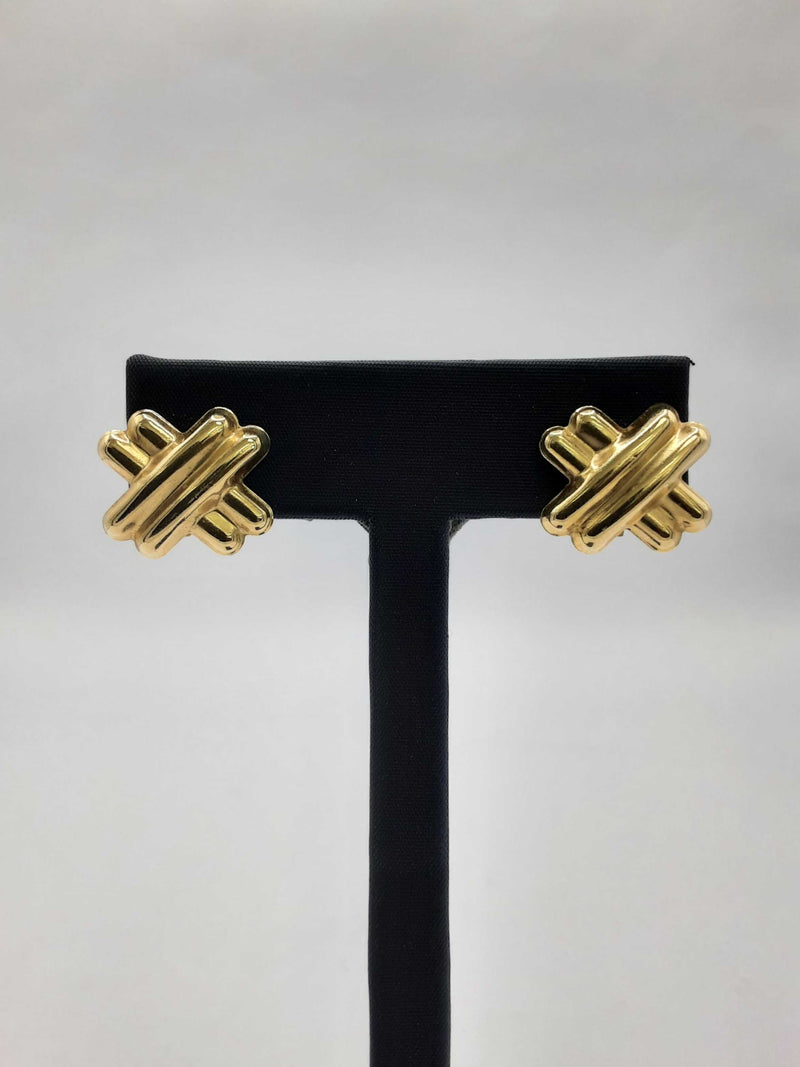 14kt 'X' Earrings