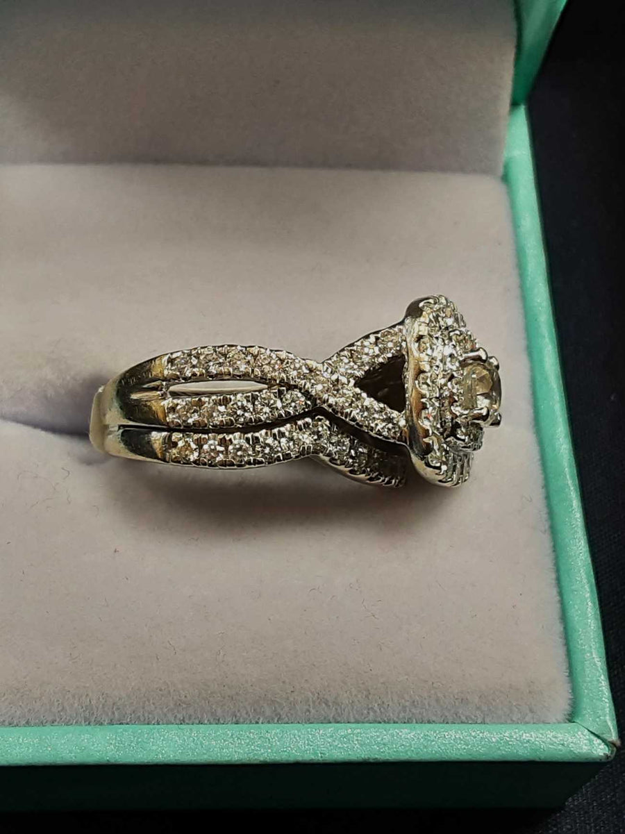 Ring - Engagement Set - White Gold 14k (.585) 9.5 grams Size 6