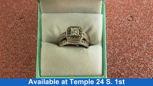Ring - Wedding Set - White Gold 14k (.585) 10.2 grams Size 7
