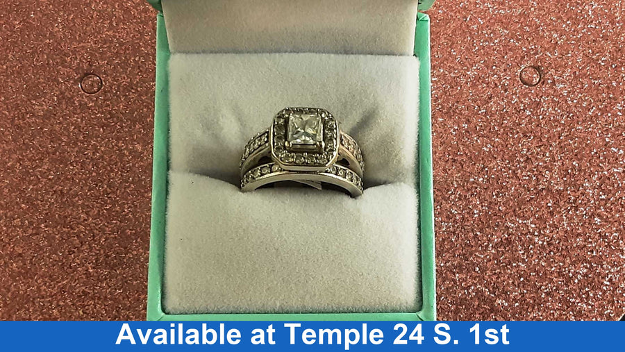 Ring - Wedding Set - White Gold 14k (.585) 10.2 grams Size 7